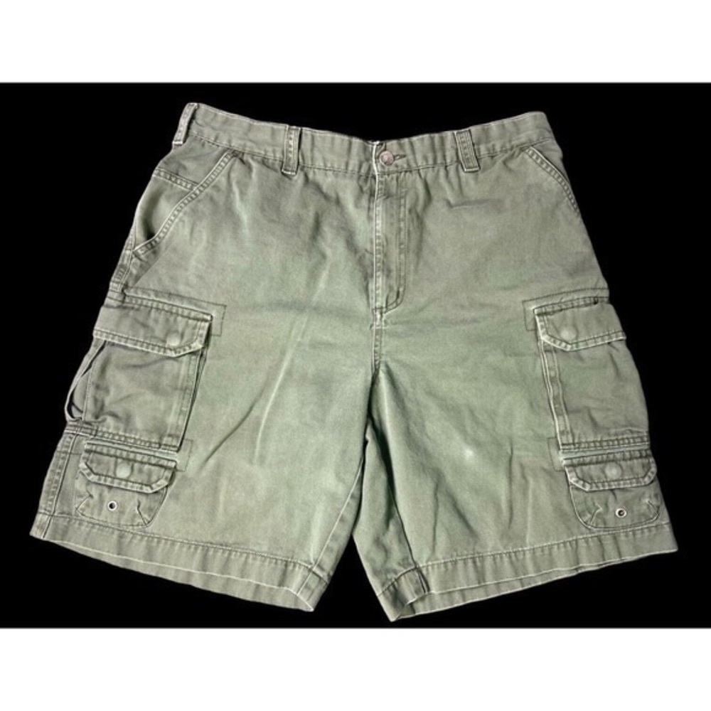 IZOD Men’s Size 36 Olive Green Cargo Shorts 6‎ Pockets Plus 4 Coin Pockets